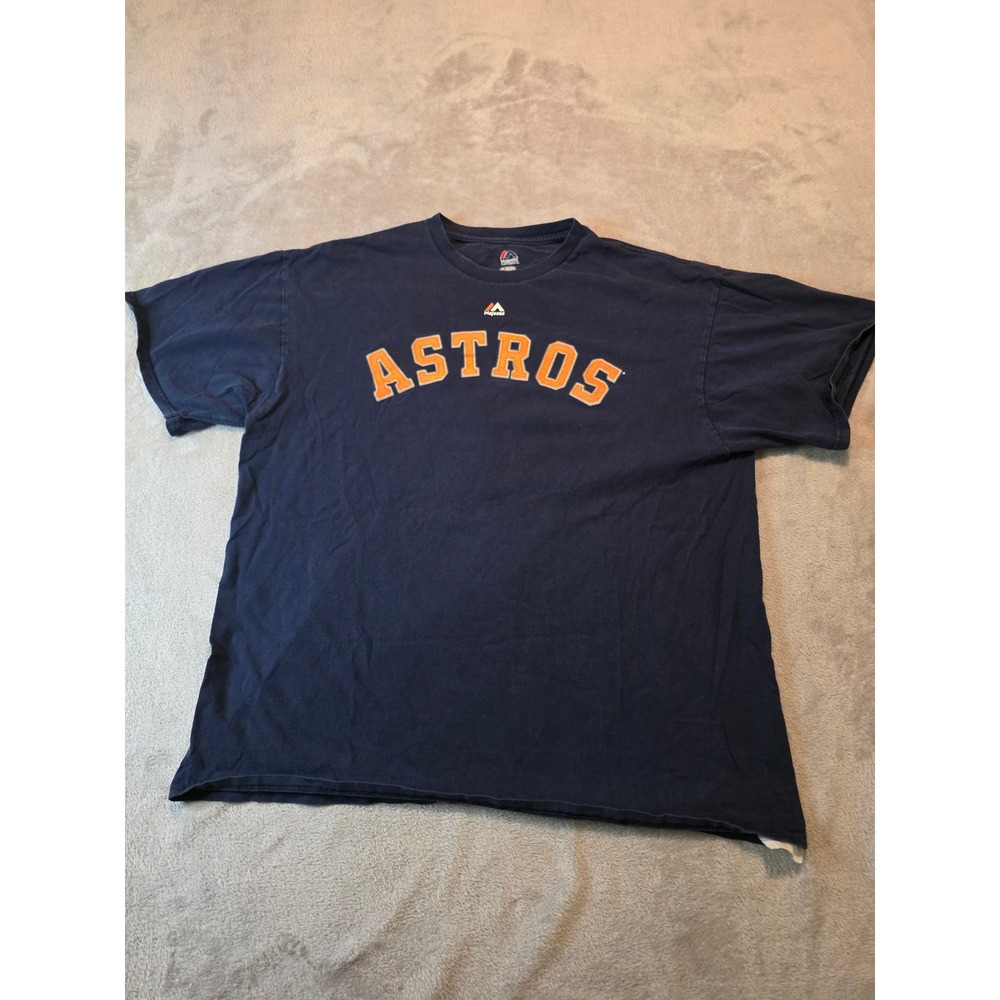 Majestic T Shirt Mens XL Navy Blue Houston Astros Alex Bregman MLB Player Tee
